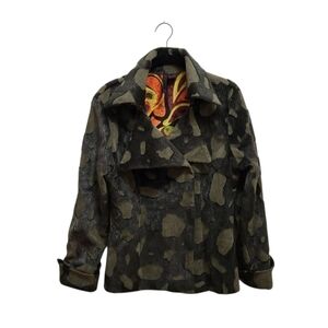 NELLI by Janice Jaraicie Faux-Fur Burnout Moto Jacket Mid-Mod Women's Size L